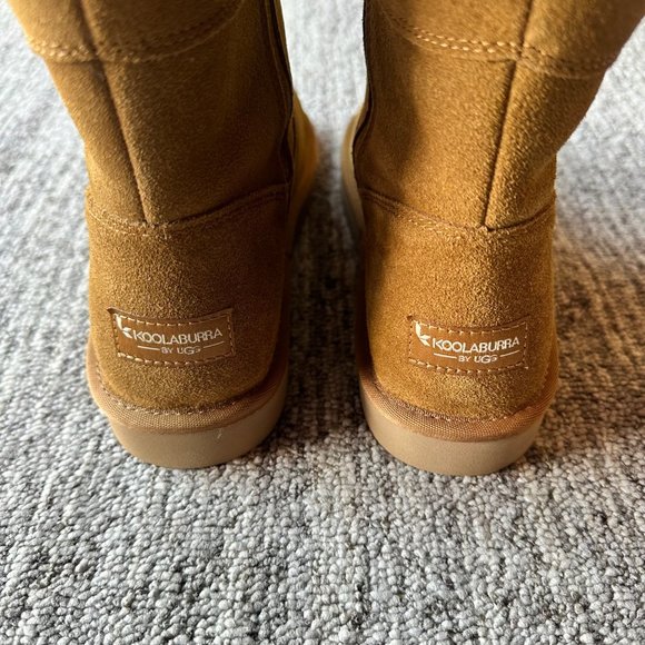 NWOT Koolaburra by UGG Tan Brown Sherpa Booties Boots Womens Size 8 Cozy Winter - Picture 5 of 9